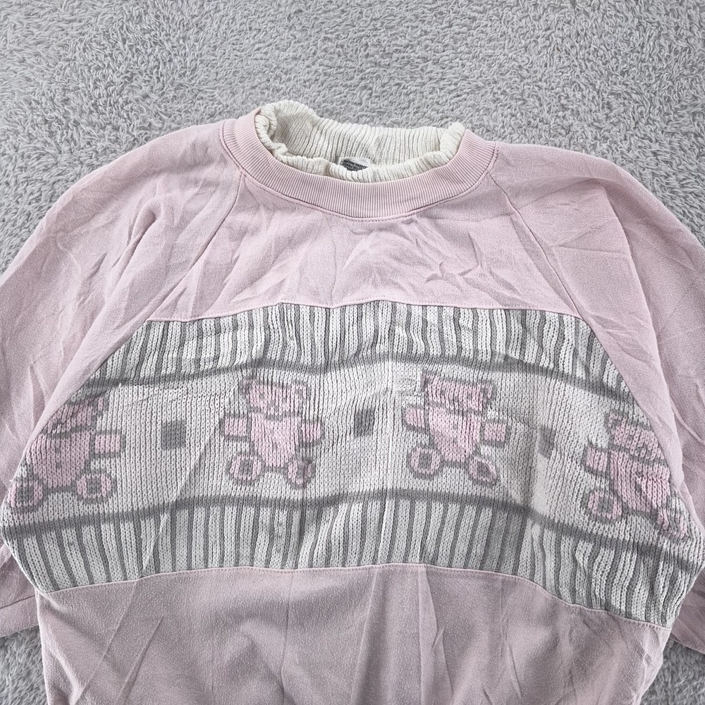Vintage Mister Noah Sweater Womens Medium Teddy Bear Crewneck Pullover 80s Cute